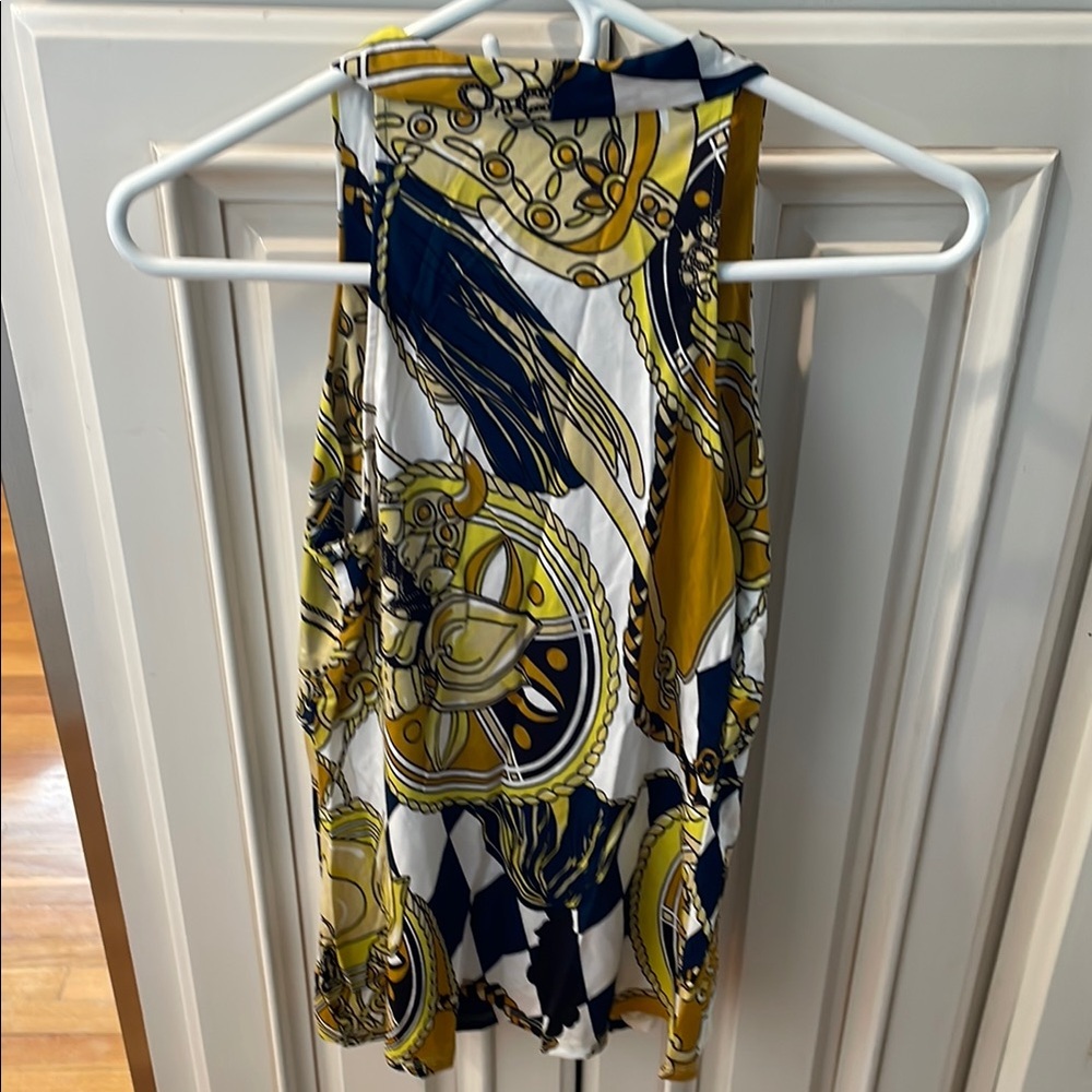 Yellow And Blue Nautical Patterned Sleeveless Top - image 2